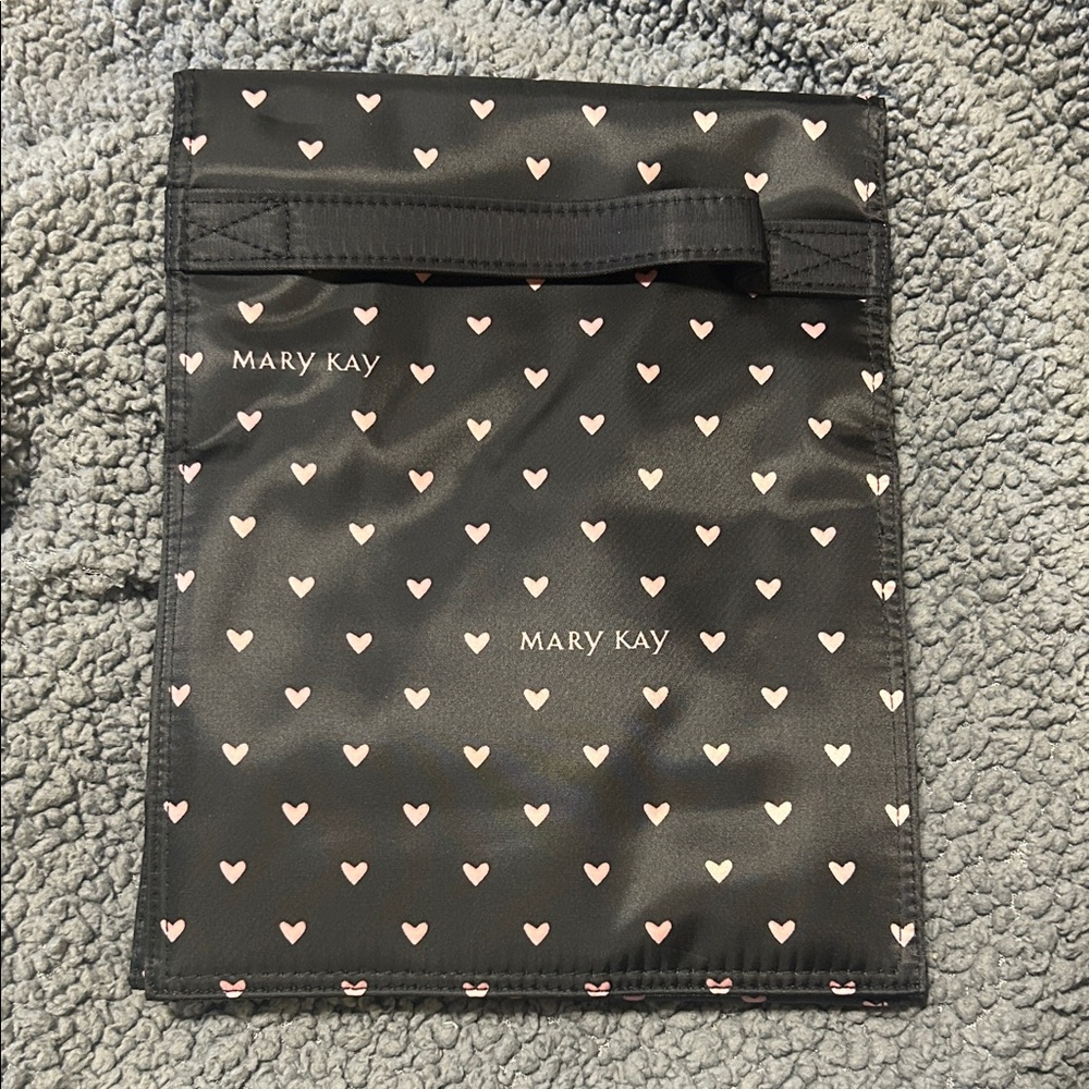 Mary Kay Black Pouch with Pink Hearts